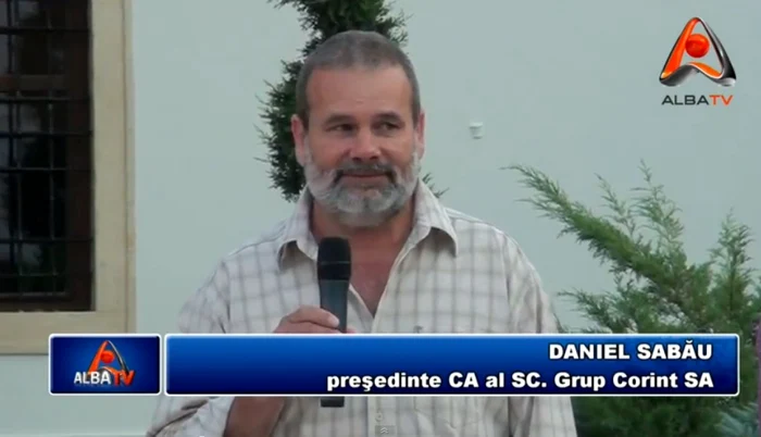 Danil Sabău, unul dintre proprietarii televiziunii prin firma Grup Corint SA. Foto: captură video Alba TV