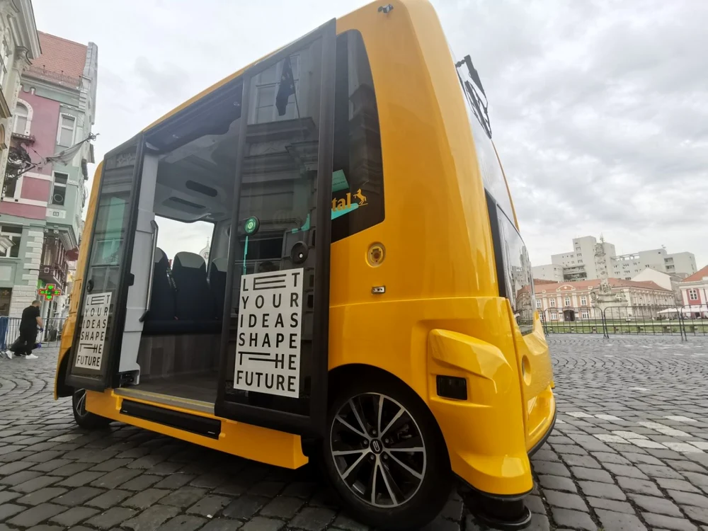 Prima maşină complet autonomă care circulă în Timişoara FOTO Ş.Both