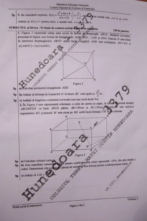 subiecte matematica