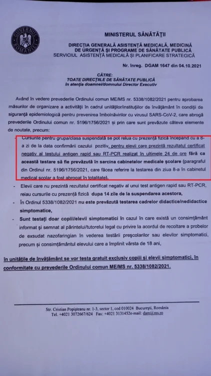 ministerele sanatatii si educatiei adrese