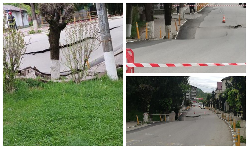 Persoanele evacuate după surparea unei porţiuni de stradă în Slănic pot reveni acasă