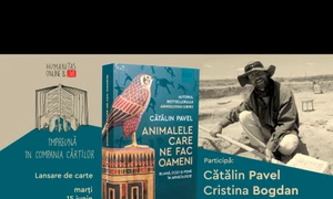 Eveniment Humanitas: Cătălin Pavel și Cristina Bogdan în dialog cu Tatiana Niculescu despre „Animalele care ne fac oameni Blană, cozi și pene în arheologie” jpeg