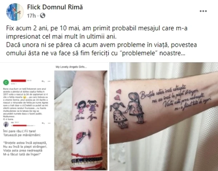 Și-a tatuat durerea pe brațFOTO Facebook/ Flick/ Domnul Rimă