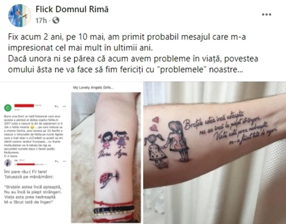 
    Și-a tatuat durerea pe brațFOTO Facebook/ Flick/ Domnul Rimă  