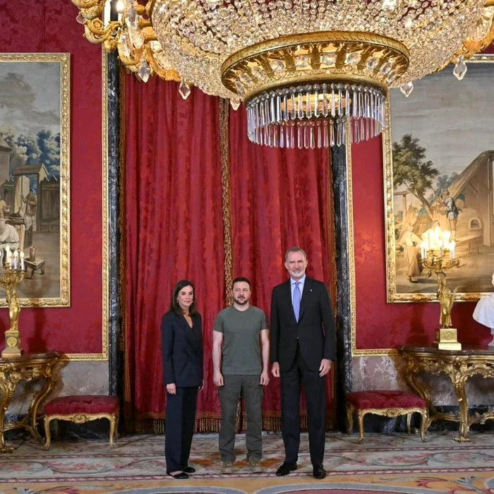 Regina Letizia și Regele Felipe l-au primit la Zarzuela pe Volodimir Zelenski. FOTO: Casa Regală