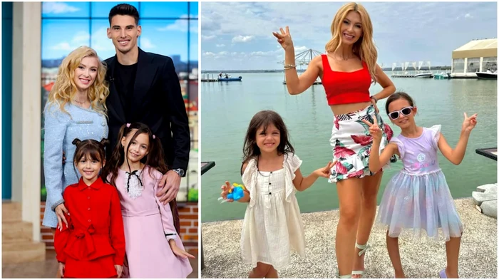 Andreea și Victor, alături de Clara și Ella. Foto: social media