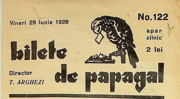 „Bilete de papagal” (antet). ANR, SANIC, colecția Personalități, 1.3.1.A.5, f. 1