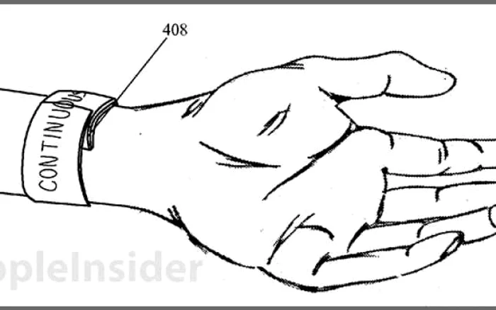 Imaginea, ataşată cererii de acordare a brevetului, prezintă un display flexibil capabil să se curbeze pe încheietura mânii FOTO United States Patent and Trademark Office