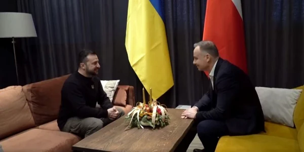 Volodimir Zelenski s a întâlnit cu președintele polonez Andrezj Duda. Foto Captură video Facebook/ Volodimir Zelenski jpg