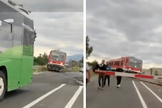 Autobuz cu pasageri, blocat pe calea ferată la Brașov: gestul care a salvat călătorii. „Șoferul a procedat corect”, dar a rămas fără permis
