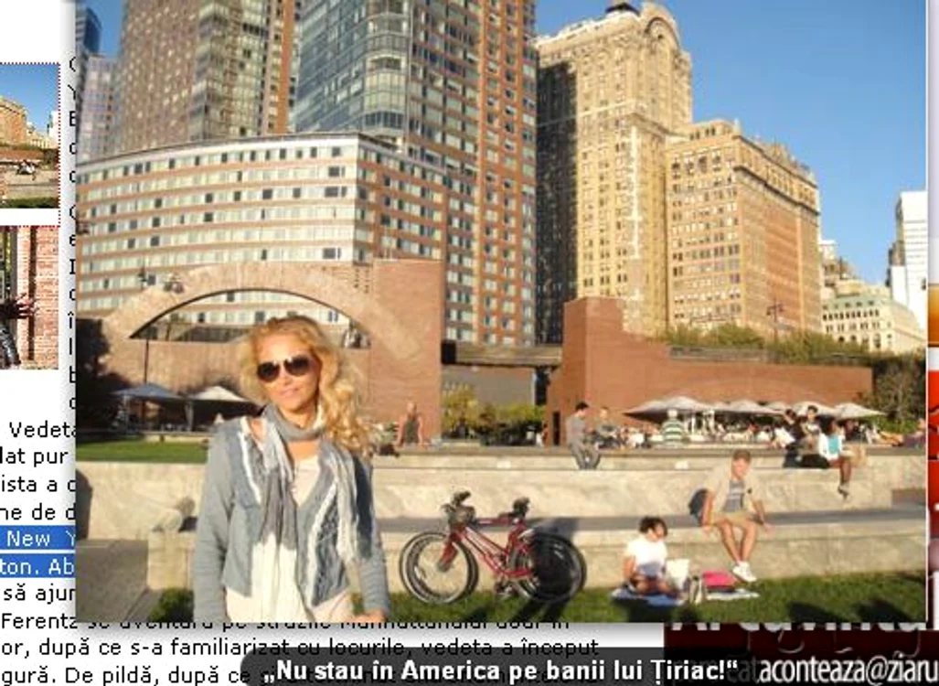 Anamaria în Manhattan (foto: captură ziarul Naţional)