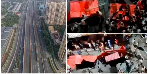 Haos in China: oamenii izolati din cauza covid s-au revoltat FOTO Twitter 