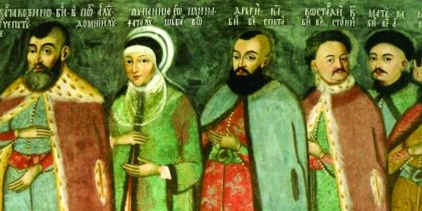 În friza Cantacuzinilor de la Man. Hurezi se pot observa diverse modele de frizuri în functie de simpatiile politice