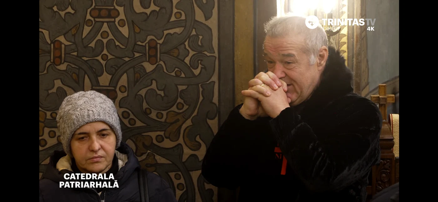 Gigi Becali a plâns în biserică / Foto: Trinitas TV