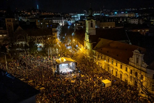 Protest în Bratislava, Slovacia, 1 februarie 2024 Foto EPA EFE jpeg
