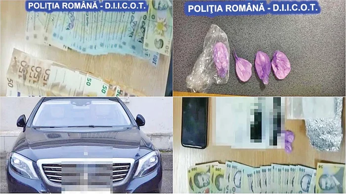 Bani şi droguri  în maşină şi în vilă