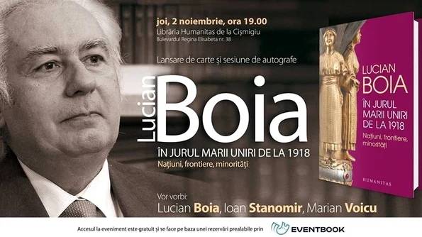 Lansare de carte: „În jurul Marii Uniri de la 1918“ de Lucian Boia jpeg