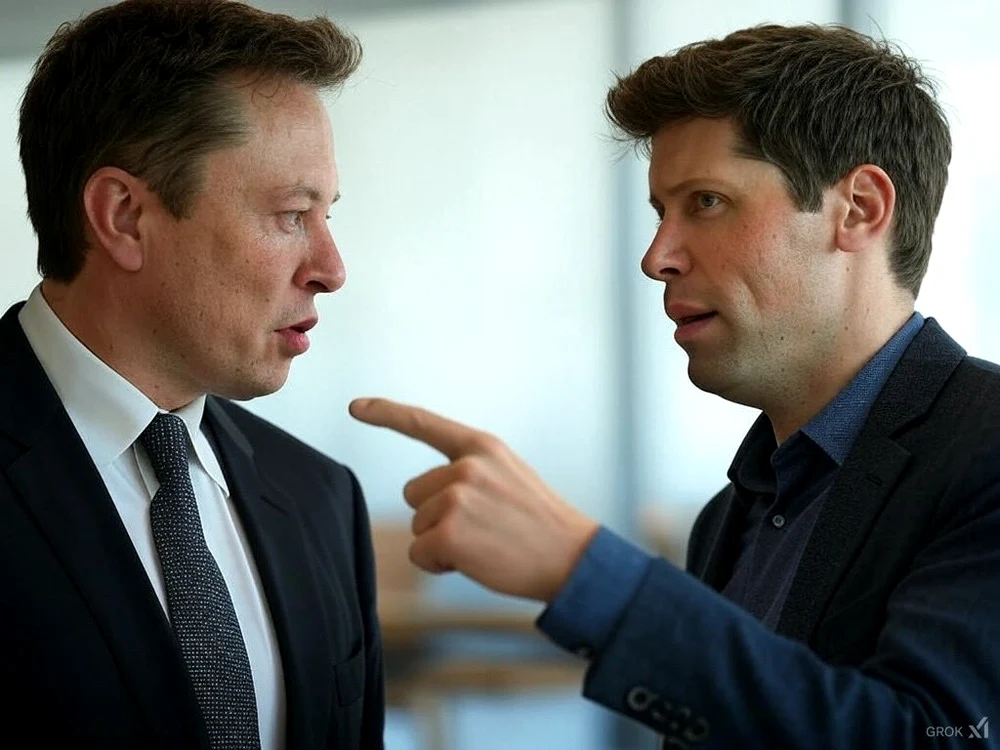Elon musk și Sam Altman/ FOTO:X/@alienmilian