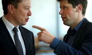 Elon musk și Sam Altman/ FOTO:X/@alienmilian