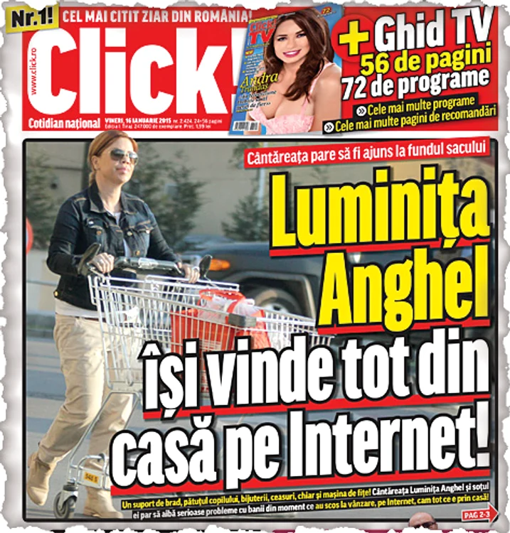 Click! a scris ieri despre   problemele financiare  ale familiei cântăreţei