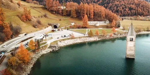 Satul Curon scufundat în 1950