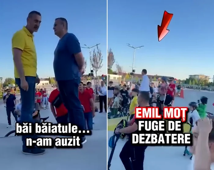 Cei doi politicieni s-au înfruntat în fața copiilor FOTO: colaj captura video