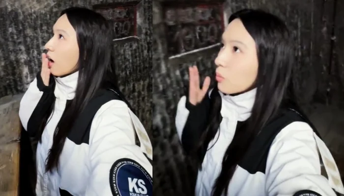 Tânăra din China care s-a simțit ca într-o lume străină la Salina Turda / foto: colaj TikTok