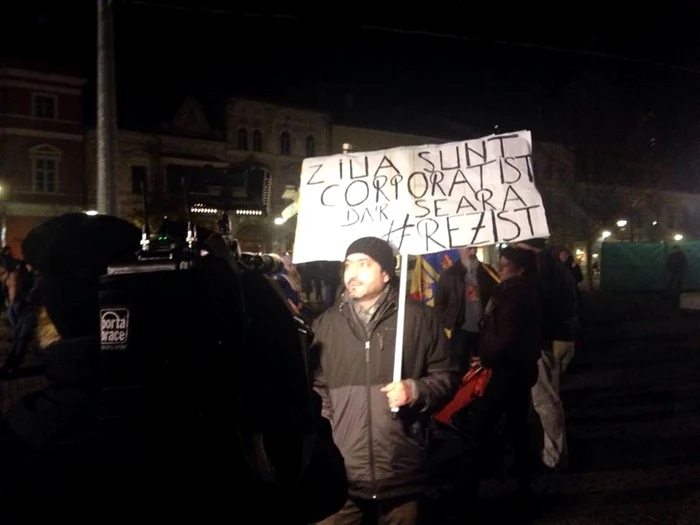 Protestatar din Cluj