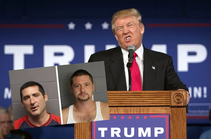 Scott Leader (stânga) şi fratele său Steve (dreapta), alături de inspiratorul lor Donald Trump FOTO bostonmagazine.com