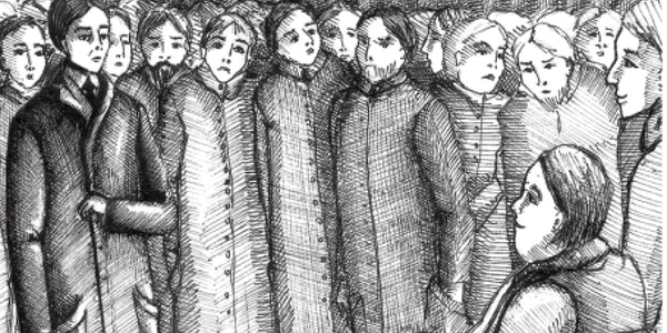 Ilustraţie din romanul „Procesul“, de Franz Kafka