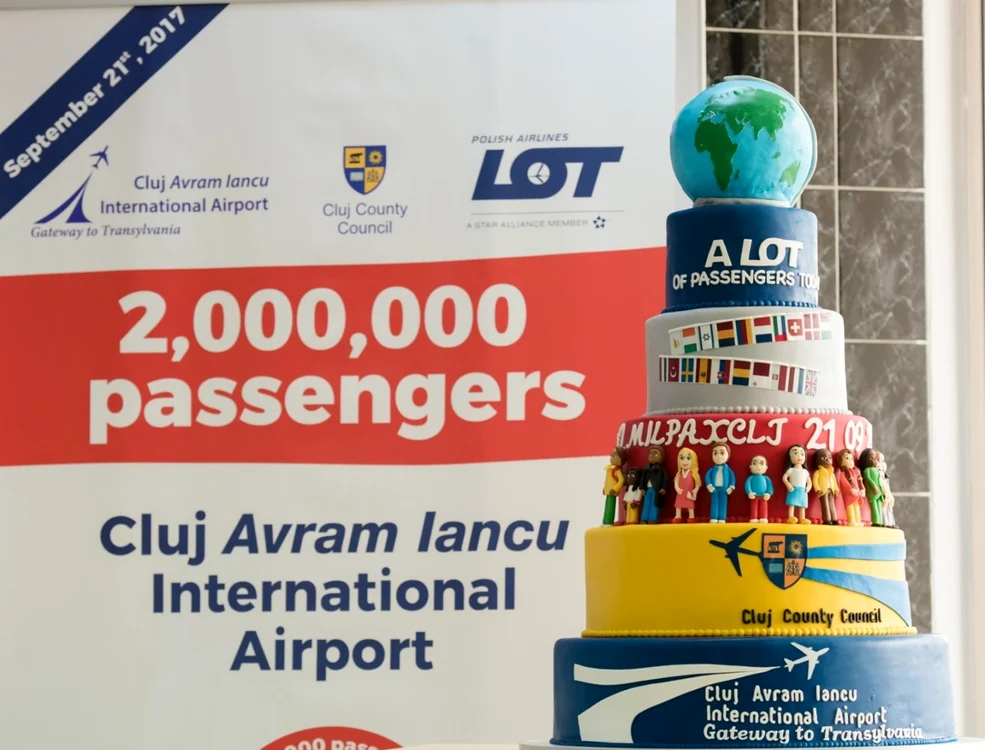 pasagerul cu nr 2 milioane pe aeroportul din cluj foto aeroport cluj