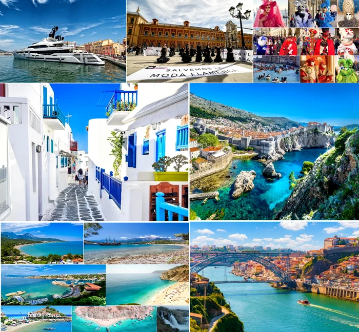 Colaj cu cele mai aglomerate destinații turistice din cele mai vizitate țări europene