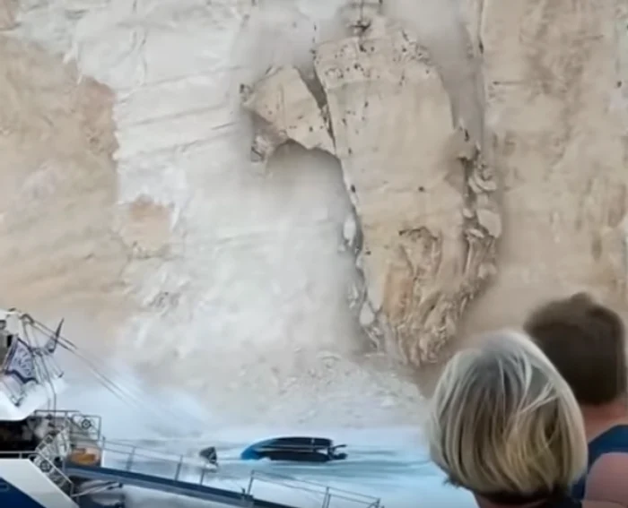Mai multe stânci s-au prăbușit pe plaja Navagio din insula Zakynthosfoto: captură