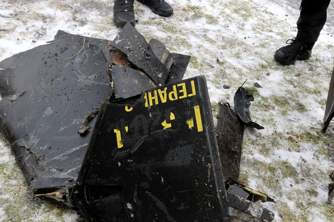 Fragment de dronă Shahed după un atac rusesc asupra Dnipro. FOTO Profimedia