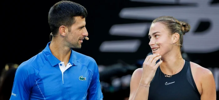 Novak Djokovic și Arina Sabalenka  Foto/Profimedia 