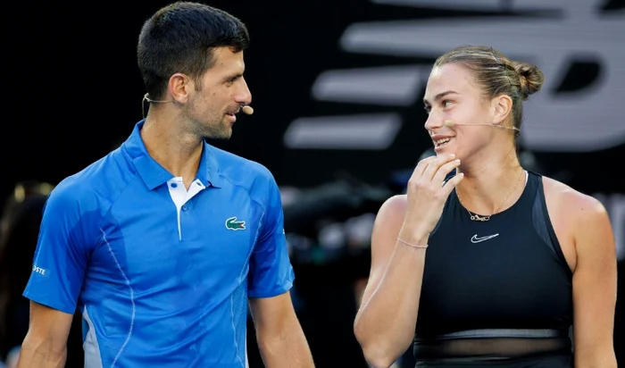 Novak Djokovic și Arina Sabalenka Foto/Profimedia