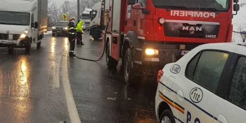 Accident pe Valea Oltului risc de explozie Foto Adevărul