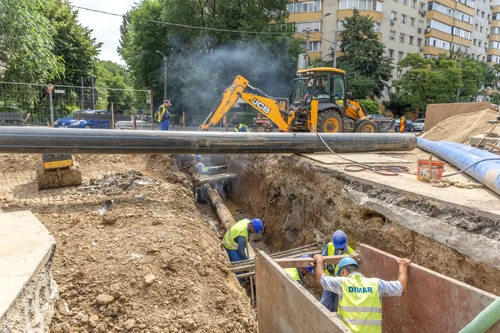 Lucrări rețele subterane în București FOTO Facebook / Primăria Municipiului Bucureşti