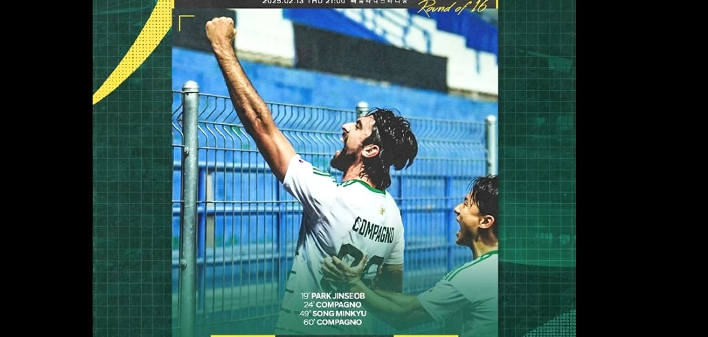 Andrea Compagno, bucuros după marcarea golurilor   FOTO Captură Facebook Jeonbuk Hyundai Montors FC