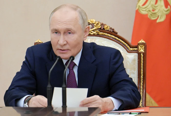Vladimir Putin, în timp ce anunță modificarea doctrinei nucleare a Rusiei FOTO EPA-EFE