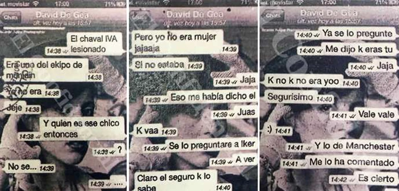 David de Gea s-a conversat pe WhatsApp cu o prostituată