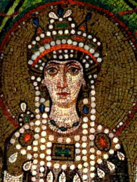 Mozaicul Împărătesei Teodora din Biserica Sfântul Apollinare, în jurul secolului al VI lea, autor  necunoscut, profimedia 1016542087 jpg