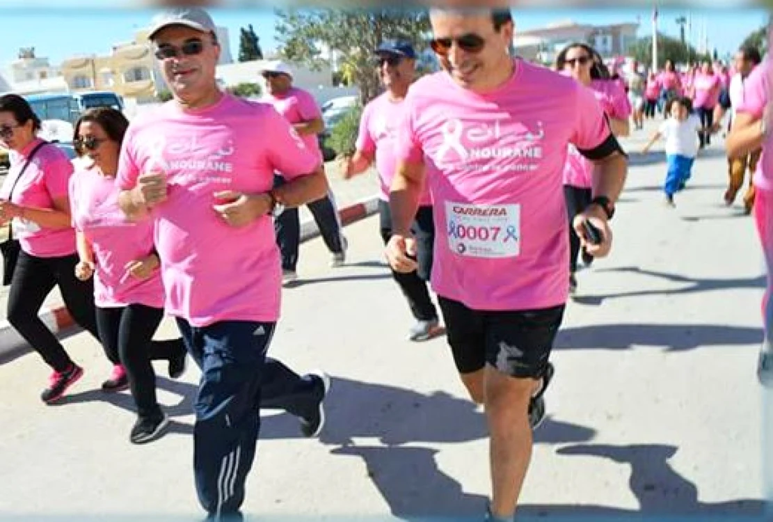 Slim Chaker (în prim-plan) surprins alergând la Nabeul FOTO Captură Jawhara FM