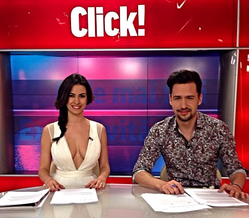 Diana Bart şi Alex Constantin vă aşteaptă în fiecare zi, de luni până joi, de la ora 23:00, la emisiunea Click!Foto: arhivă personală