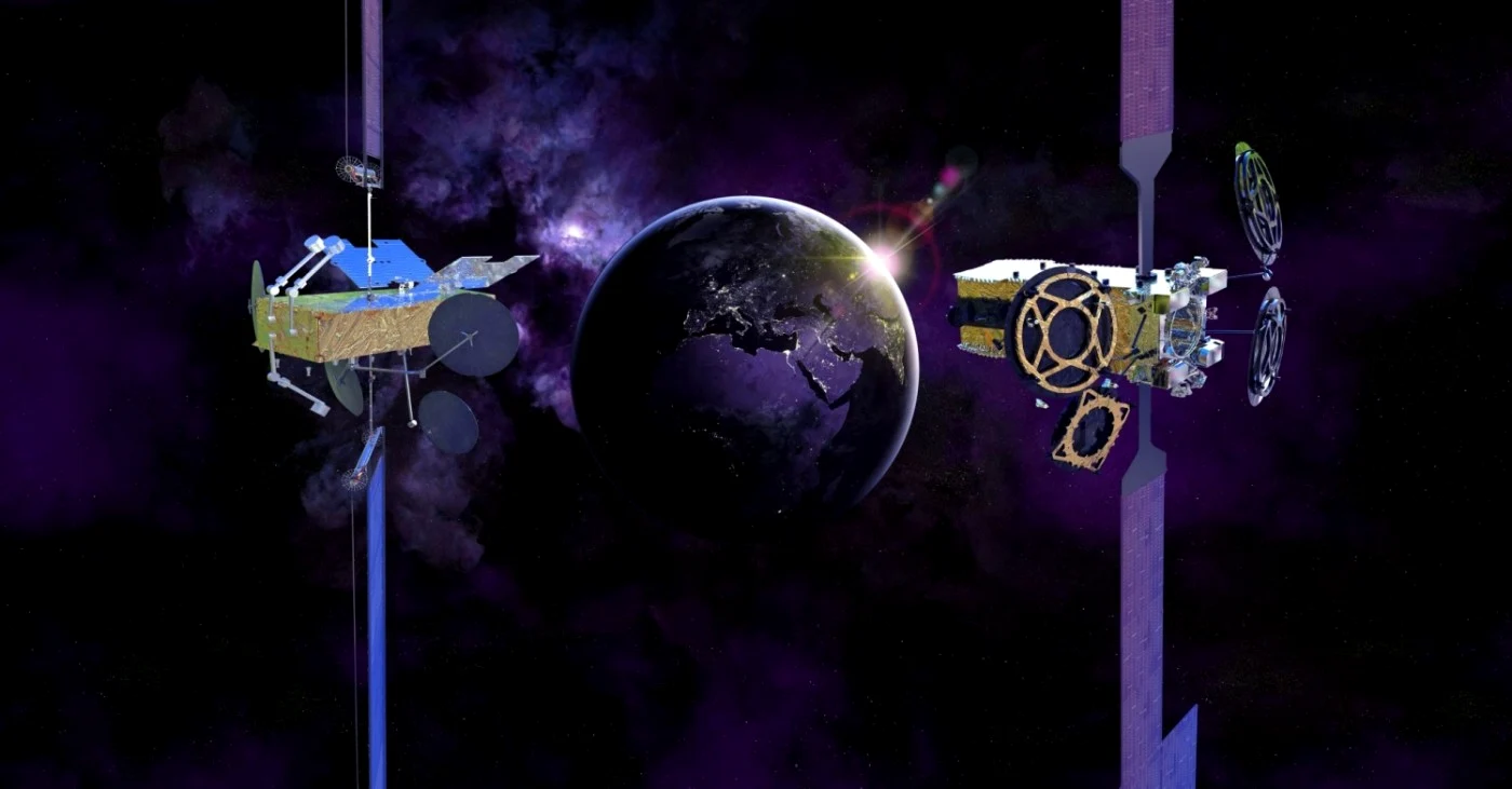 Sateliţii SES - ASTRA 1P şi ASTRA 1Q.