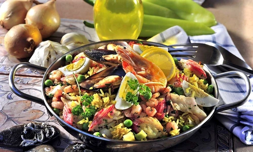Paella cu fructe de mare jpeg