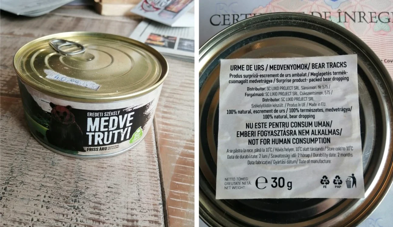 Așa arată conserva cu excremente de urs! Foto: weradio.ro