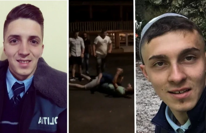 Poliţistul implicat , captură video de la incident şi victima agresiunii FOTO arhiva personală/Facebook