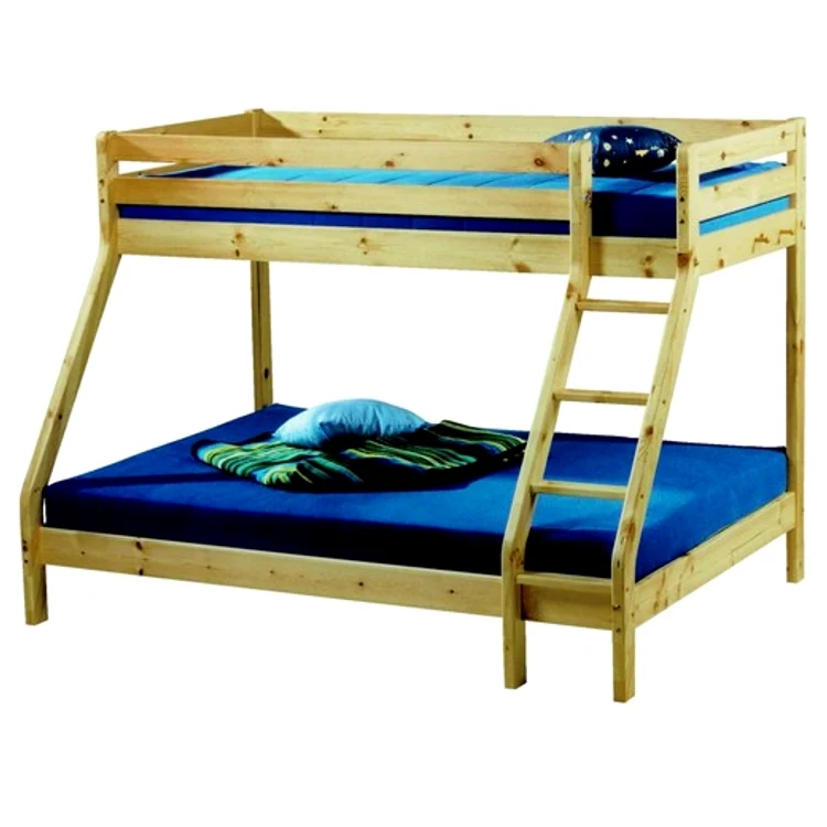 Pat din pin masiv lăcuit, suprafaţă de dormit 90/140x200 cm, înălţime 152 cm, nu include saltea şi somieră, la kika