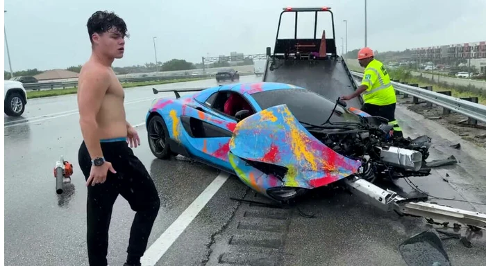 Jack Doherty a distrus un McLaren de 200.000 de dolari FOTO: Jack Doherty /captura video
